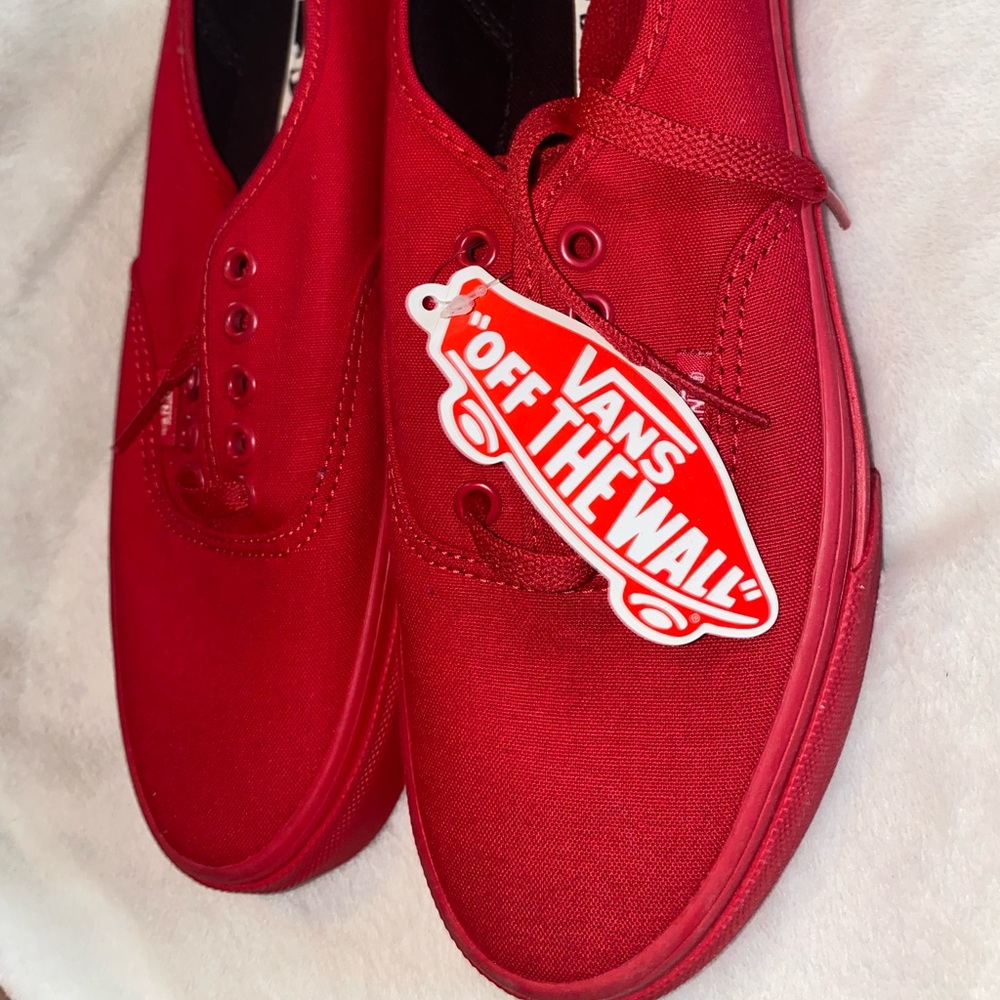 Vans Leather Authentic Shoes - All Red